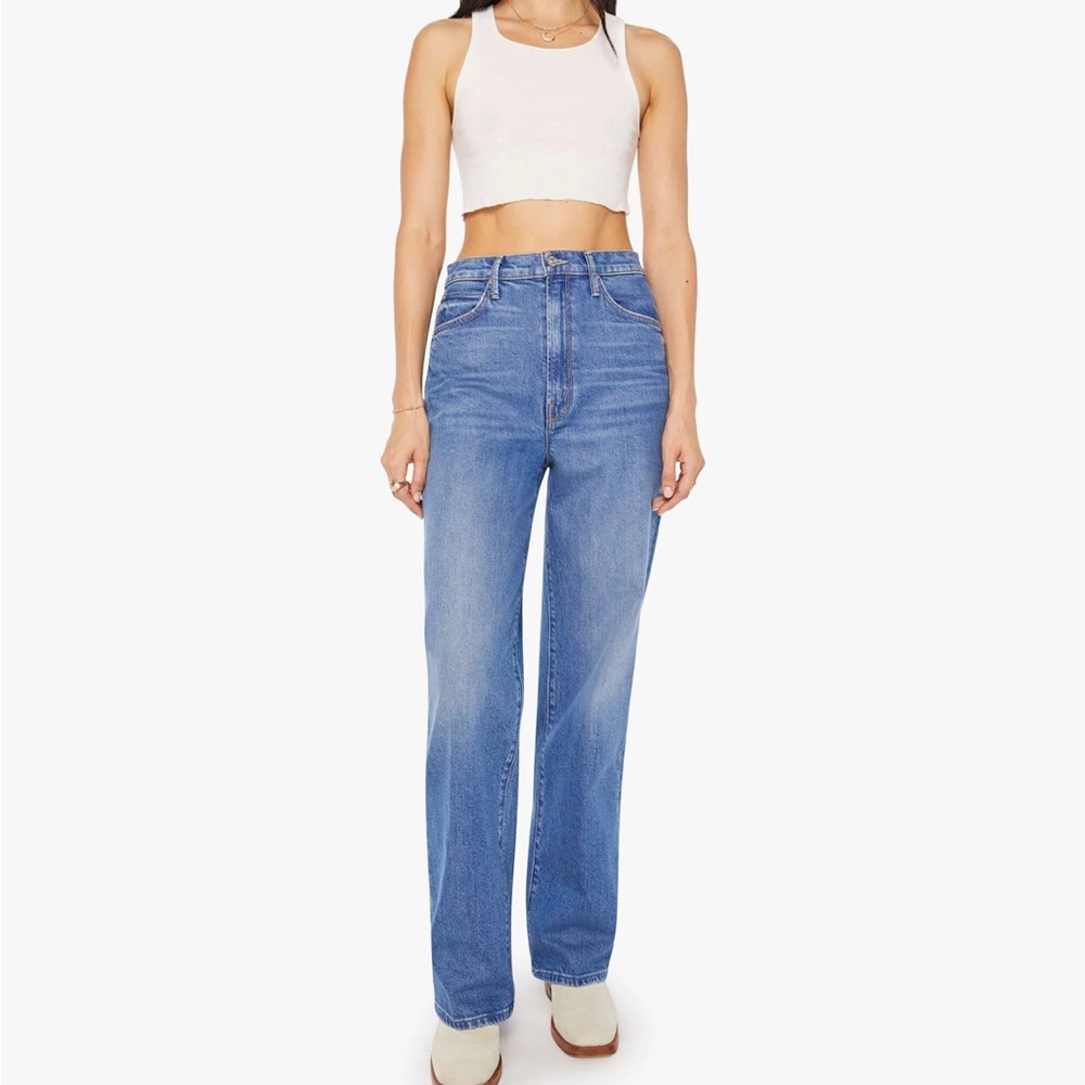 MOTHER High Waisted Straight Fit Jeans